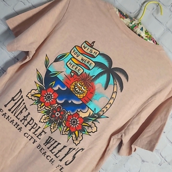 Pineapple Willy's Panama City Beach Florida Traditional Tattoo Print Tee Tshirt - Picture 11 of 15